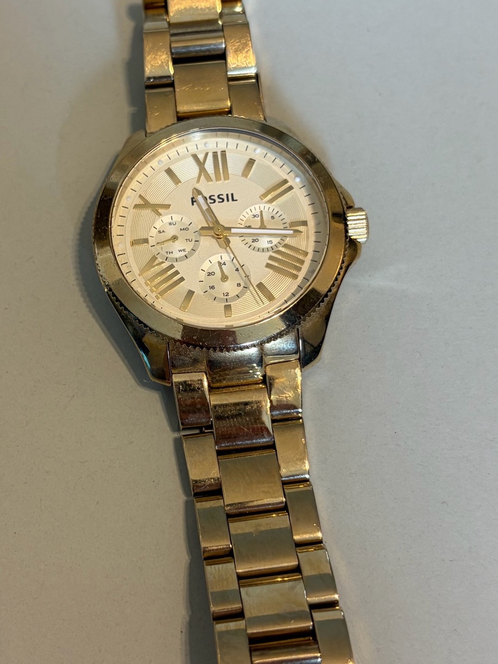 Fossil Gold-Tone Link Bracelet Chronograph Watch